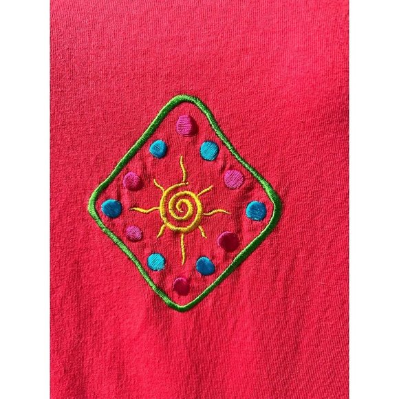 Fine Line Womens Shift Dress Jacket Set Multicolor Fish Embroidered Cotton M - Picture 8 of 12